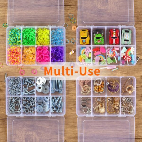 oem/odm quefe 2 pack 8 grids bead organizers and storage, plastic organizer box with removable dividers tackle box organizer for candies snacks electronics jewelry small parts wholesale supplier & factory