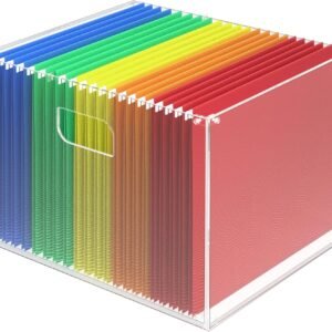 oem/odm hanging file box file organizer box, filing box hanging file folder box, acrylic file box with hanging folders, plastic file storage box with handles, clear document box for letter/legal wholesale supplier & factory