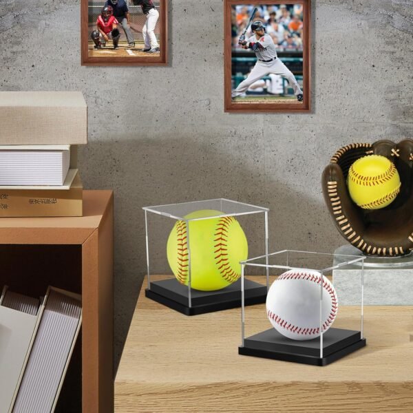 oem/odm 4pcs softball display case acrylic clear display box baseball tennis golf protected stand for signed memorabilia large 12 inch sports game ball storage cube wholesale supplier & factory
