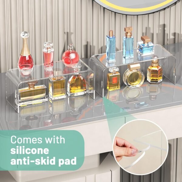 oem/odm 4 pack large acrylic risers display stands, 5mm thick display risers, shelf risers for books, toys, cupcakes, figures (11.8 x 4.72 x 4.72 inches) wholesale supplier & factory