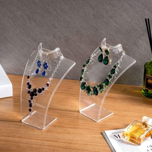 oem/odm mygift premium clear acrylic necklace bust and earring display stand - countertop 3d jewelry holder, set of 6 wholesale supplier & factory