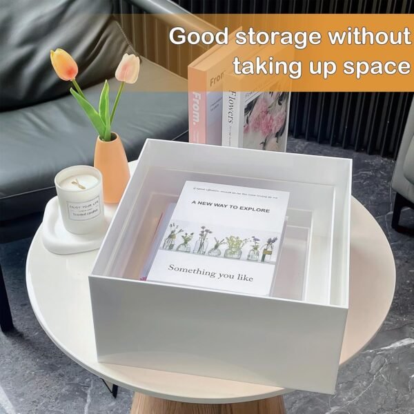 oem/odm 4 pcs acrylic buffet risers, food risers for buffet table display stand for catering dessert white cube boxes nesting risers set for wedding drinks brunch party favors (11x12x13x14'') wholesale supplier & factory