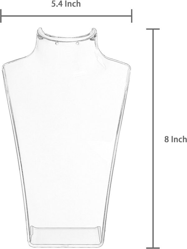 oem/odm mygift 8-inch clear acrylic necklace & earring jewelry 3d bust display stand, set of 2 wholesale supplier & factory