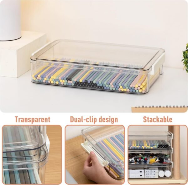 oem/odm citylife 3 pcs 9 x 13 plastic storage bins with lids and latches, portable art supply storage organizer, paper storage box for organizing a4 paper, letters, documents, art supplies, and crafts wholesale supplier & factory
