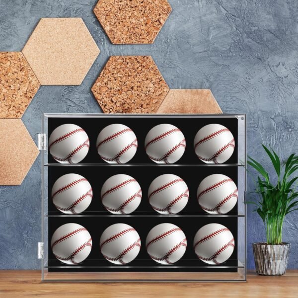 oem/odm acrylic baseball display case wall mounted display holder shadow box clear baseball holder removable ball stand for collector memorabilia autograph case(3 tiers for 12 balls) wholesale supplier & factory