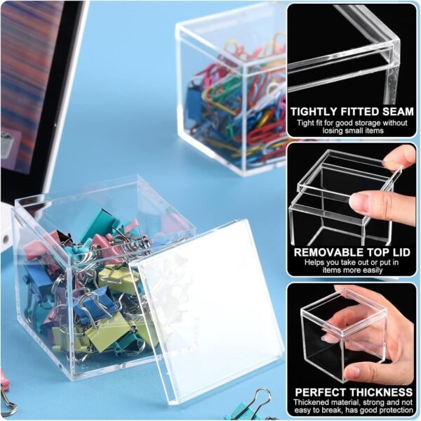 oem/odm tuanse 40 pcs acrylic box with lid clear small acrylic box plastic square cube with lid mini containers display 2.2 x 2.2 x 2.2 inch for candy pill tiny jewelry toys gifts wholesale supplier & factory