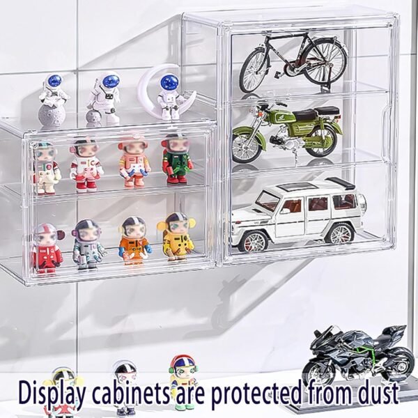 oem/odm 3 tiers clear display case stand box,for doll proof suitable collectibles action figures minifigure,acrylic storage organizers box with magnetic door wholesale supplier & factory