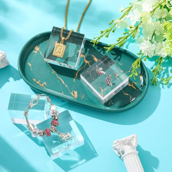 oem/odm vicenpal 4 pieces acrylic square display block 2 x 1 inches clear polished cube jewelry stand ring showcase holder base wholesale supplier & factory