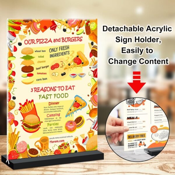 oem/odm seencool acrylic sign holder 8.5 x 11 - 8 pack plastic flyer display holder with vertical base, double sided picture frame paper holder, clear menu holders for office desktop restaurant store home wholesale supplier & factory