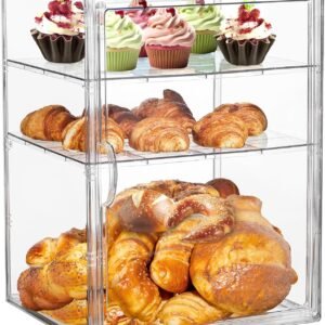 oem/odm bread box for kitchen countertop pastry bakery display case 3 layers adjustable large bread storage container for homemade bread, 1 pack wholesale supplier & factory