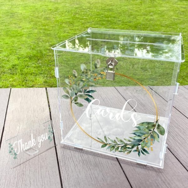oem/odm ourwarm acrylic wedding card box with lock, diy gift card box for wedding reception with slot, clear wedding envelope money card box for party graduation baby shower birthday decorations wholesale supplier & factory