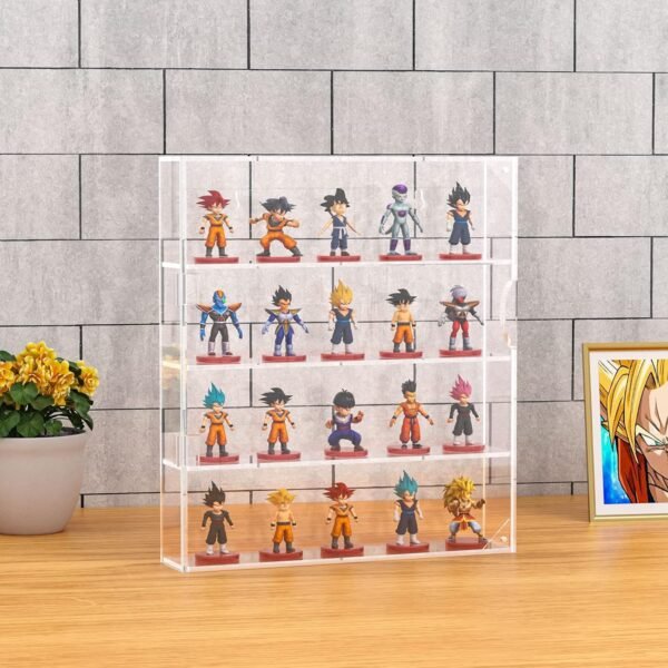 oem/odm aitee acrylic display case for mini funko pop figures, clear wall mounted or desktop 4 layer storage box cabinet organizer for mini toys, collections or stone wholesale supplier & factory