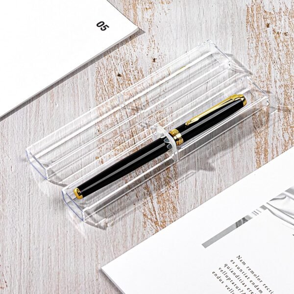 oem/odm lesnala 20pcs acrylic clear pen gift box plastic single bulk reusable ballpoint storage display case for student school office supply souvenir present packaging wholesale supplier & factory