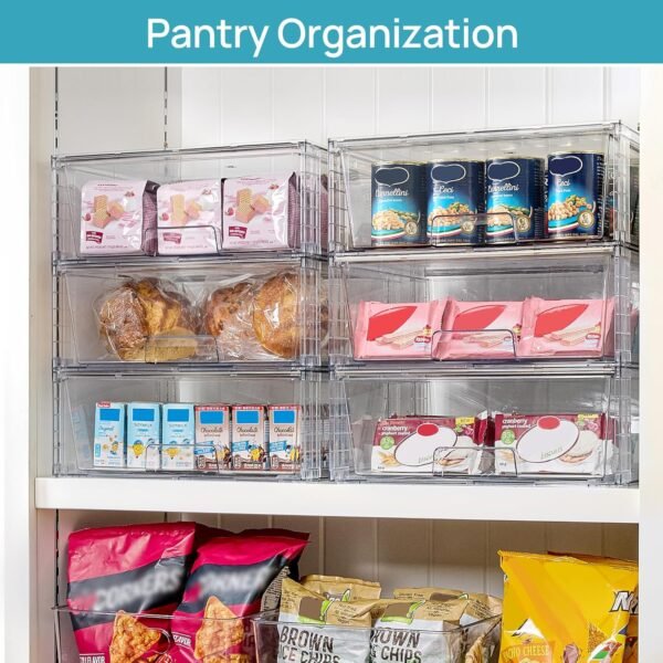 oem/odm vtopmart 2 pack large stackable storage drawers,easily assemble clear acrylic bathroom closet undersink organizers,plastic storage bins for cabinet,kitchen pantry,medicine organization wholesale supplier & factory