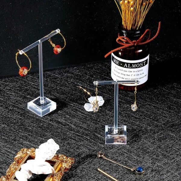 oem/odm acrylic earrings display holder t-bar earrings stand holder tree stand countertop hanging jewelry organizer for necklaces bracelet wholesale supplier & factory