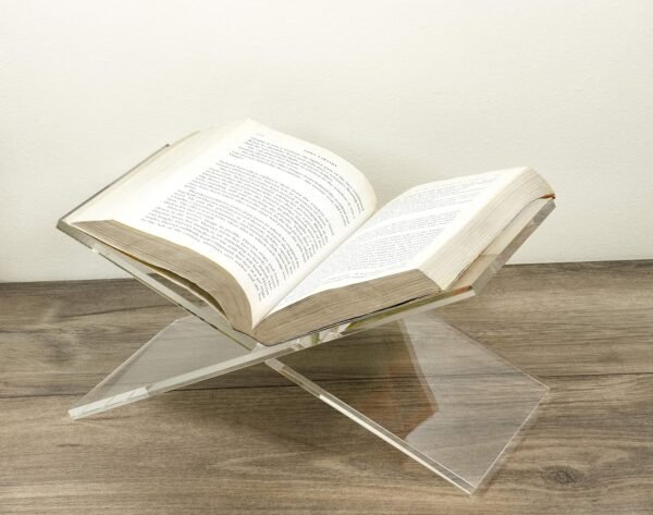oem/odm red co. transparent clear acrylic book holder 2 piece reading stand for open and closed books, magazines, textbooks 6" x 11" x 6" wholesale supplier & factory