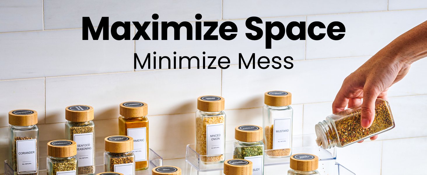 oem odm oizeir clear spice rack (2-pack) – 3-tier acrylic organizer for cabinet – deep spice shelf – 10.4 x 9.6 x 4 inches – holds seasoning and condiments factory & wholesale supplier