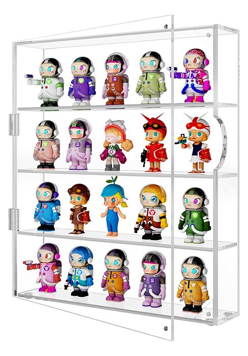 wholesale niubee acrylic display case, clear display case for funko pop figures, wall mounted or desktop dustproof display cabinet box for collectibles ,rock,crystals,mini toys,amiibo (3 tiers) factory & supplier oem odm