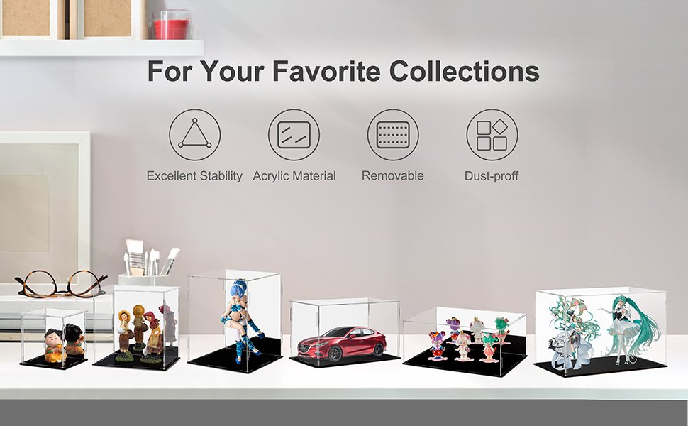 oem odm display case 7.8x5.9x7.8inch,20x15x20cm for collectibles assemble clear acrylic box alternative glass case for display action figures home storage organizing toys factory & wholesale supplier