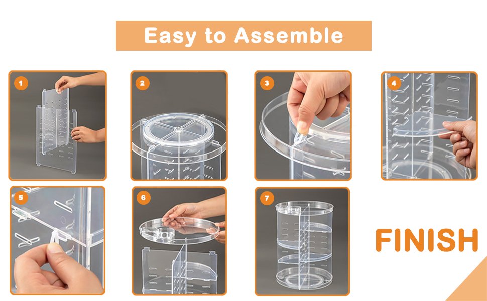 oem odm rotating makeup organizer, diy 8 adjustable layers spinning skincare organizer, cosmetic display case with brush holder perfume tray, multi-function storage carousel for vanity bathroom countertop factory & wholesale supplier