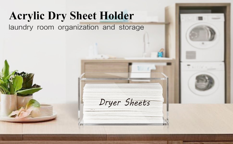 oem odm simetufy dryer sheet holder for laundry room, acrylic laundry clear dryer sheets dispenser container box with lid for organizing fabric dry sheet, laundry pods factory & wholesale supplier