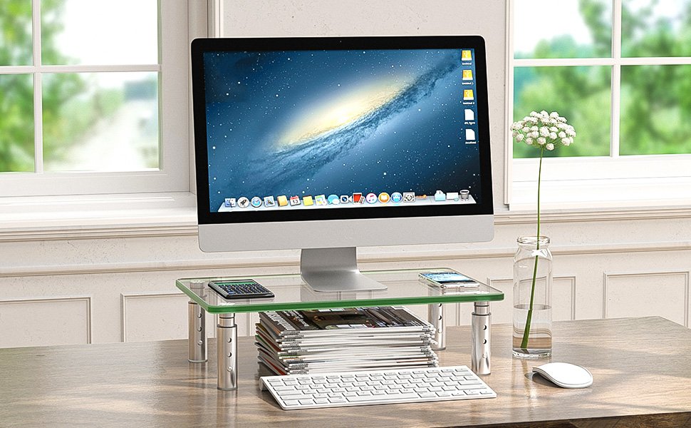 oem odm hemudu monitor stand -3 adjustable height monitor riser, computer monitor stand, desktop organizer, monitor stand riser for pc, computer, laptop clear factory & wholesale supplier