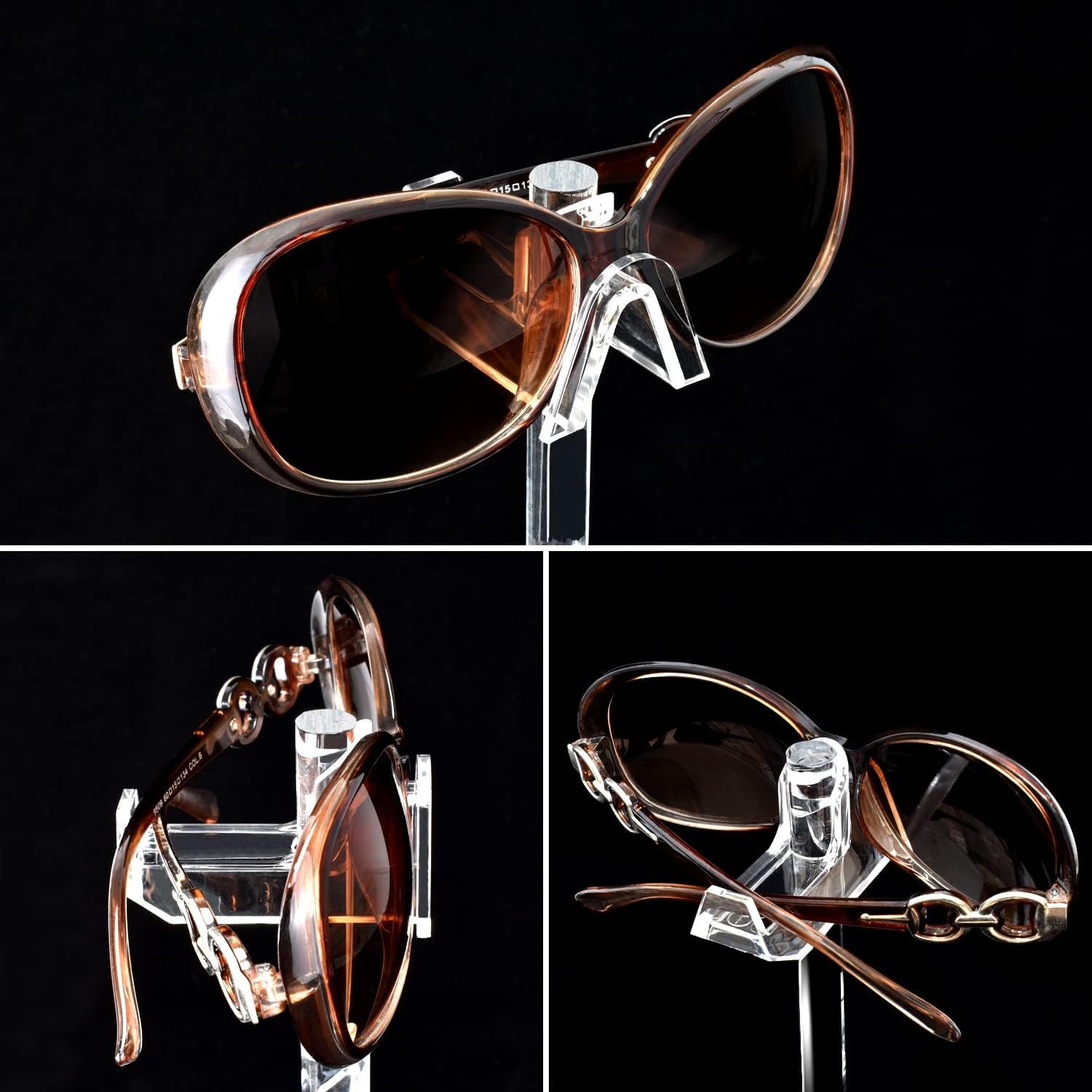 oem odm mooca 2 piece acrylic eyeglasses frame riser, 3 frames for each holder factory & wholesale supplier