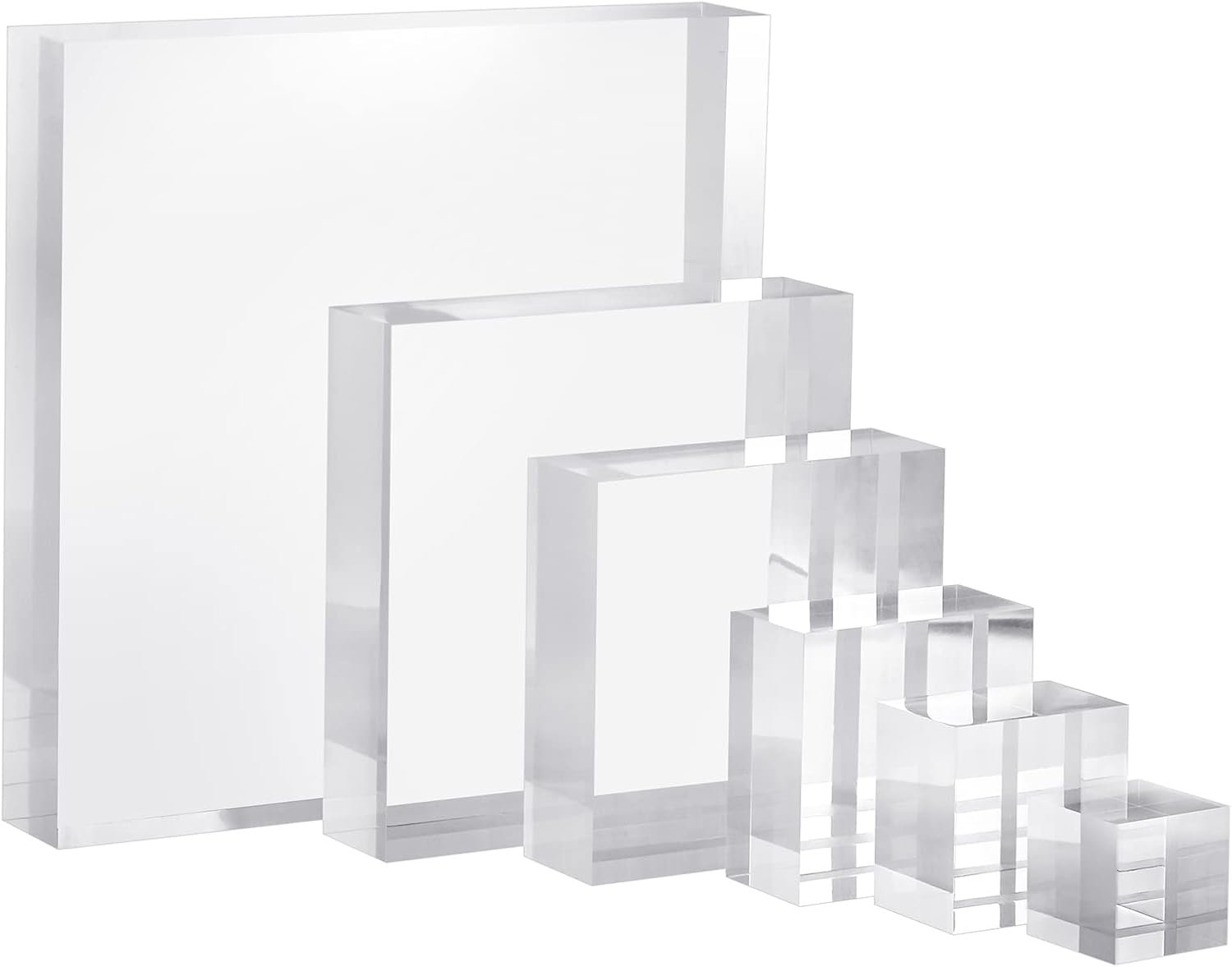 oem odm ciaoher 2in thickness solid acrylic cube display block clear polished pedestal stand riser solid base 2