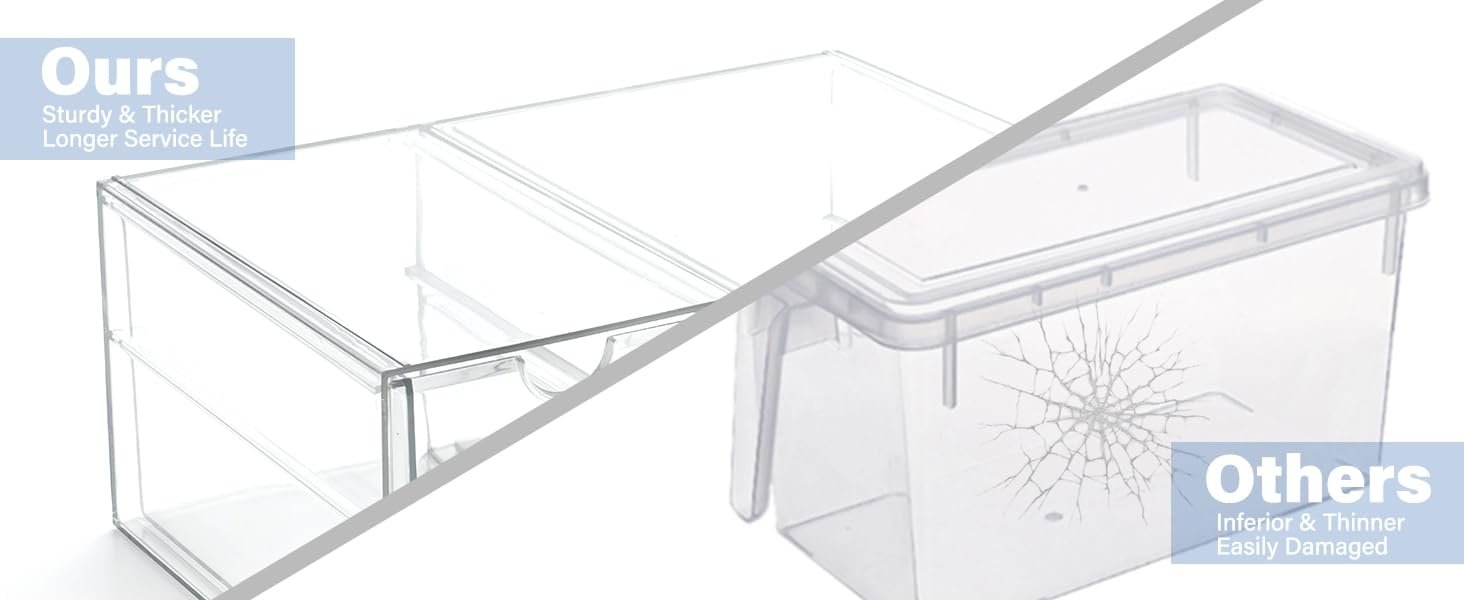 oem odm prsildan acrylic drawer makeup organizer with 4 drawers, set of 2 office desk organizers accessories, clear stackable storage drawers for vanity, countertop, craft, jewelry, art supply organization factory & wholesale supplier