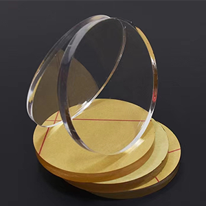 oem odm ciaoher 2in thickness 8in diameter acrylic disc display block clear polished round pedestal stand riser 8
