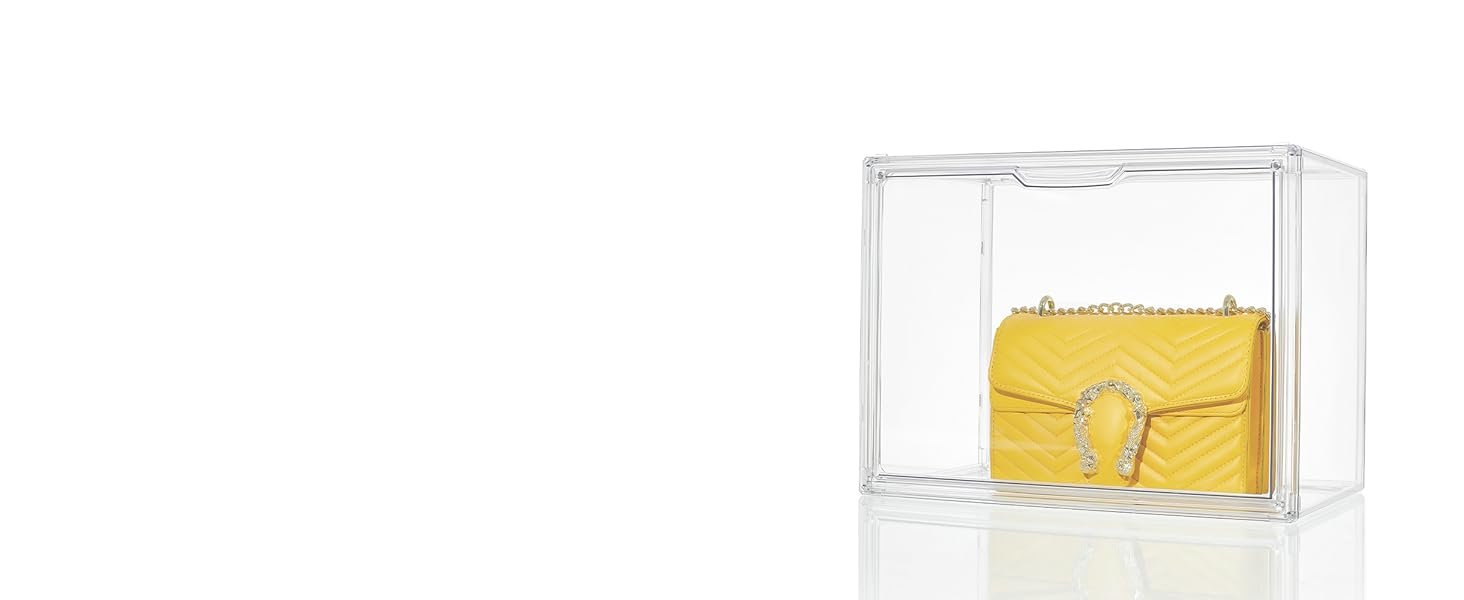 wholesale acrylic display case for collectibles, clear storage bin with 3 adjustable layers and1 removable divider, stackable clear storage box with magnetic door for figures, home or office,large,2pack factory & supplier oem odm
