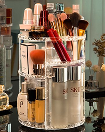 oem odm jesslab acrylic organizer, 3 cube sections makeup storage box for drawer, vanity, countertop, bathroom, kitchen cabinet and home organization factory & wholesale supplier