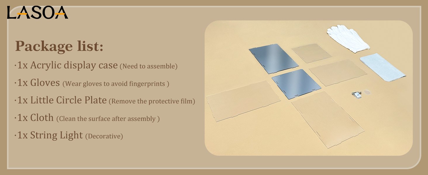 oem odm lasoa acrylic display case for collectibles – clear display box with mirrored back and base, self-assembly small showcase for figurines, models, and memorabilia, 4x4x6inch factory & wholesale supplier
