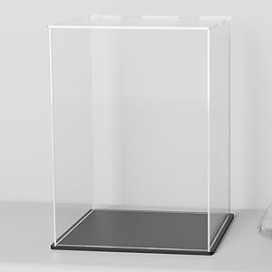 oem odm svenjbb acrylic display case, 7x7x7 inch acrylic boxes for display, clear display cases with matte black base and lid for collectibles factory & wholesale supplier