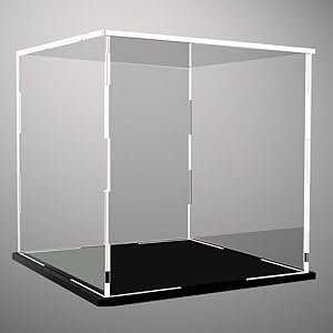 oem odm svenjbb acrylic display case, 7x7x7 inch acrylic boxes for display, clear display cases with matte black base and lid for collectibles factory & wholesale supplier