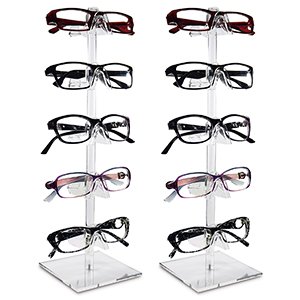 wholesale mooca 2 pcs set premium acrylic sunglass organizer, glasses holder, sunglass holder, glasses stand, eye glass holder, 5 frames for each factory & supplier oem odm