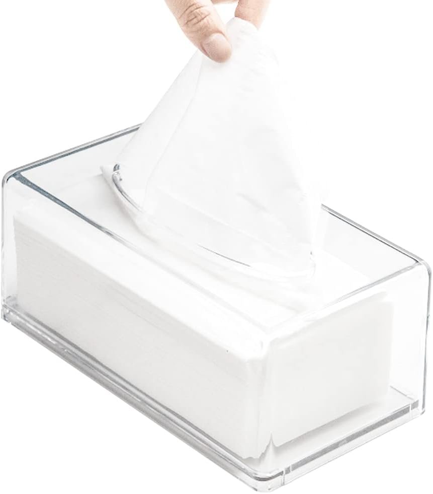 oem odm square clear acrylic tissue box, box covers rectangular, bathroom facial napkin box holders, table clear dryer sheet dispenser for bathroom, kitchen and cars factory & wholesale supplier