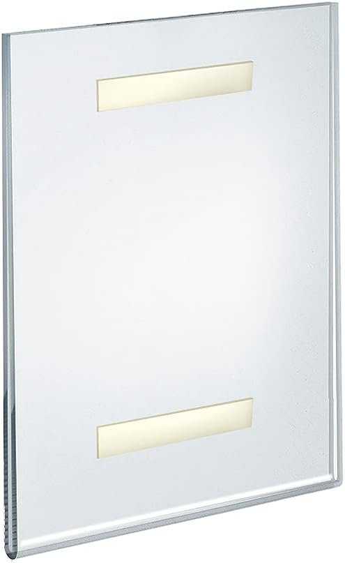 wholesale azar displays, 122021, adhesive clear acrylic wall sign holder display, verticle portrait frame for posters, flyers, art, business, school, nameplates & doorway signs, 10 pack, 8.5