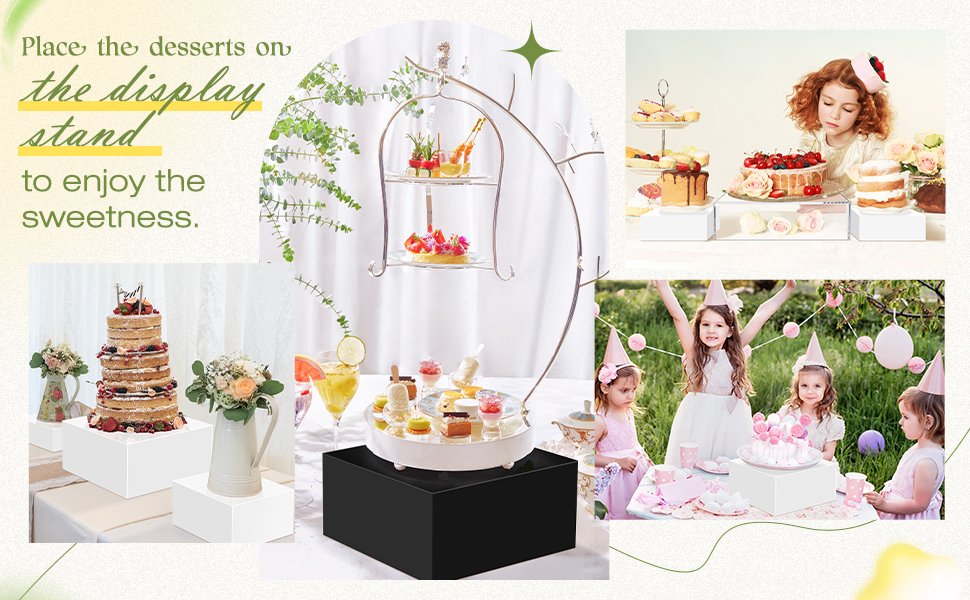 oem odm sintuff buffet risers 5 pcs acrylic food display cube for buffet table dessert cake jewelry figures show decor acrylic cube boxes nesting risers with hollow bottoms(white,6/7/8/9/10inch) factory & wholesale supplier