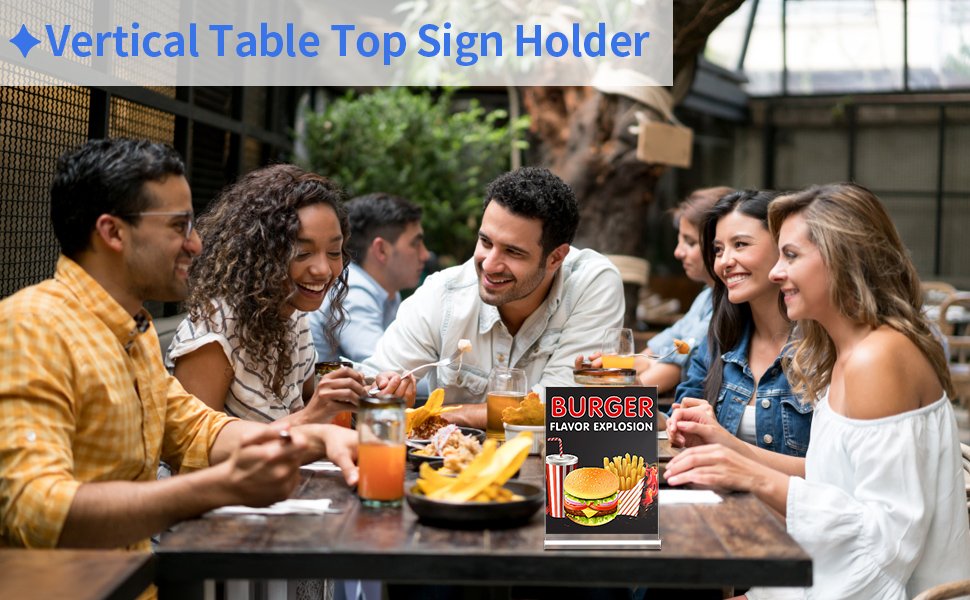 wholesale acrylic sign holder 5x7，3 pack vertical clear display stand，double-sided table top sign holder，acrylic paper display stand suitable for office, home, show fair, restaurants, stores, hotels factory & supplier oem odm