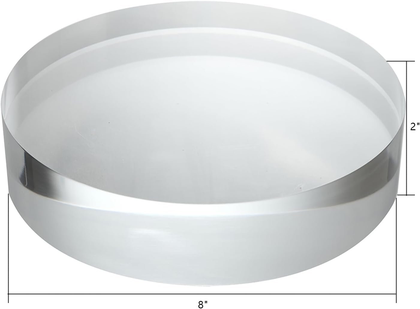 oem odm ciaoher 2in thickness 8in diameter acrylic disc display block clear polished round pedestal stand riser 8