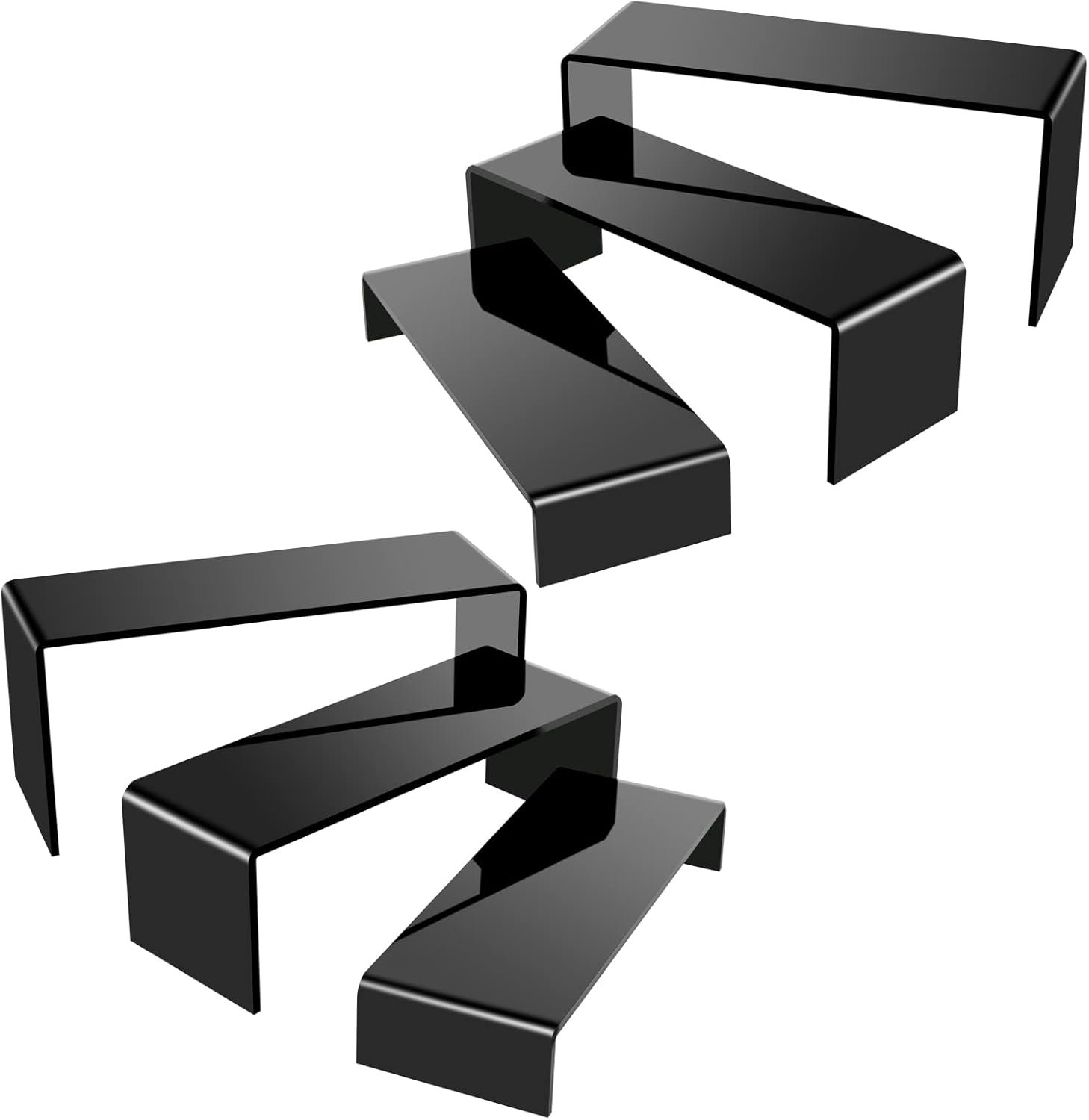 oem odm black acrylic display risers, 6 pc acrylic risers for display for food dessert cupcakes, jewellery, collectibles, puppets, anime characters, perfumes for acrylic risers factory & wholesale supplier