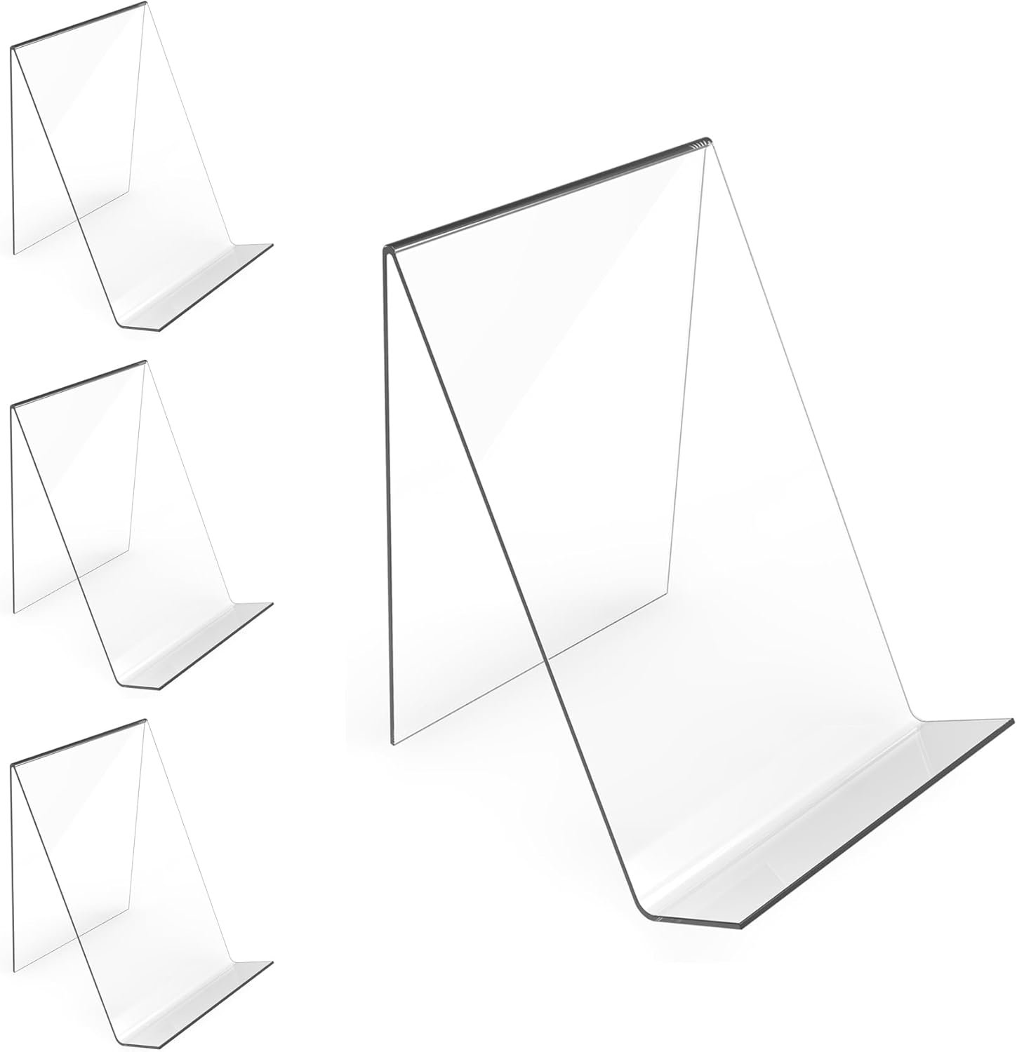 wholesale boloyo acrylic book stand without ledge,6 inch 4pc clear acrylic display easel transparent display stand holder tablet holder for displaying pictures,books,artworks, cds factory & supplier oem odm