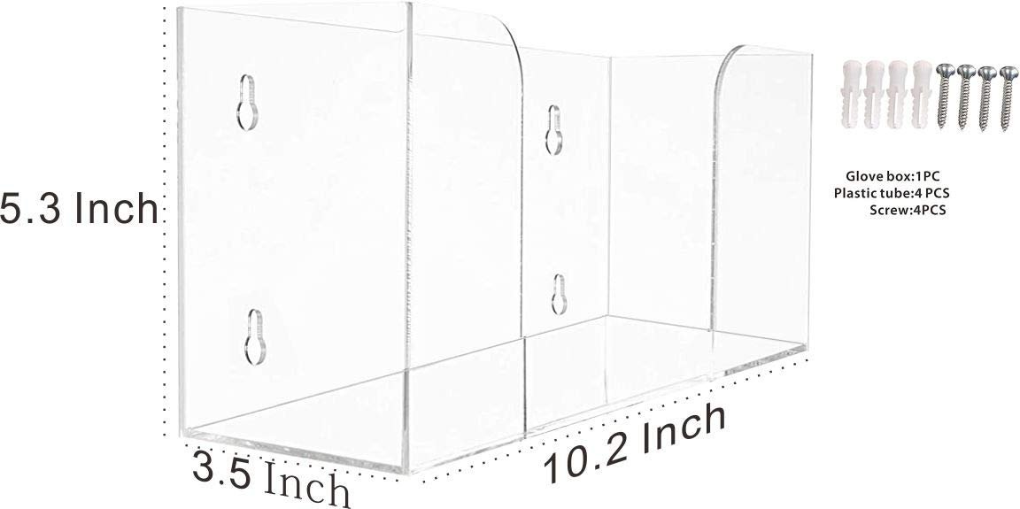 oem odm cq acrylic clear mask dispenser wall floating glove rack and glove box dispenser holder 10.2”x5.3”x3.5” pack of 1 factory & wholesale supplier