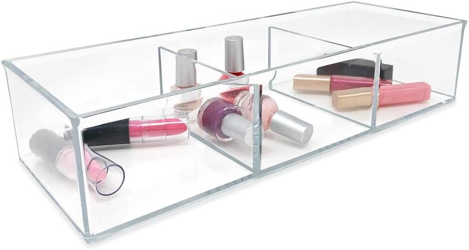 oem odm isaac jacobs large 3-compartment acrylic stackable organizer (12.9