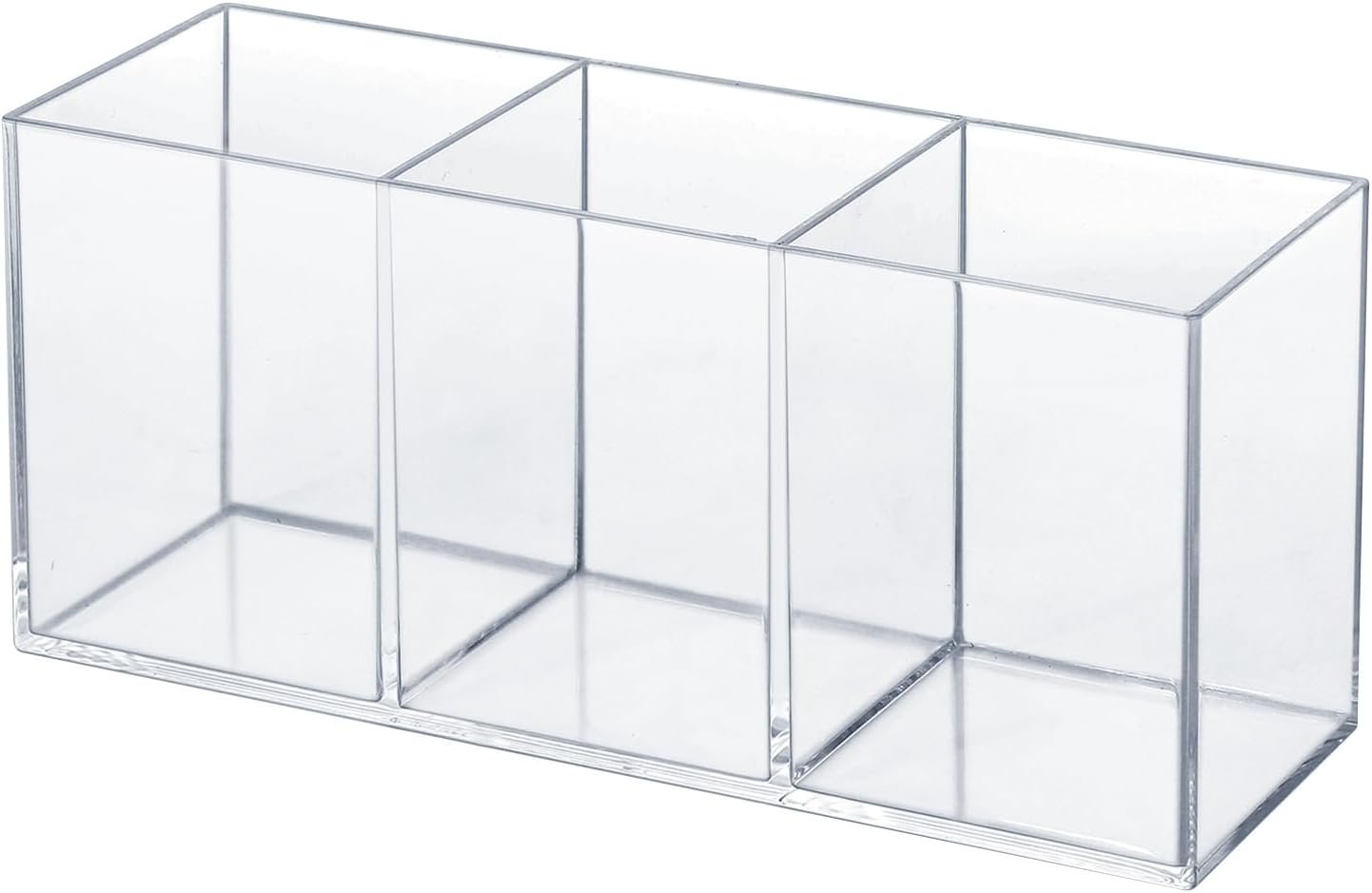oem odm clear acrylic silverware & pen organizer caddy, transparent plastic silverware holder, perfect for office, bedroom, and bathroom storage factory & wholesale supplier