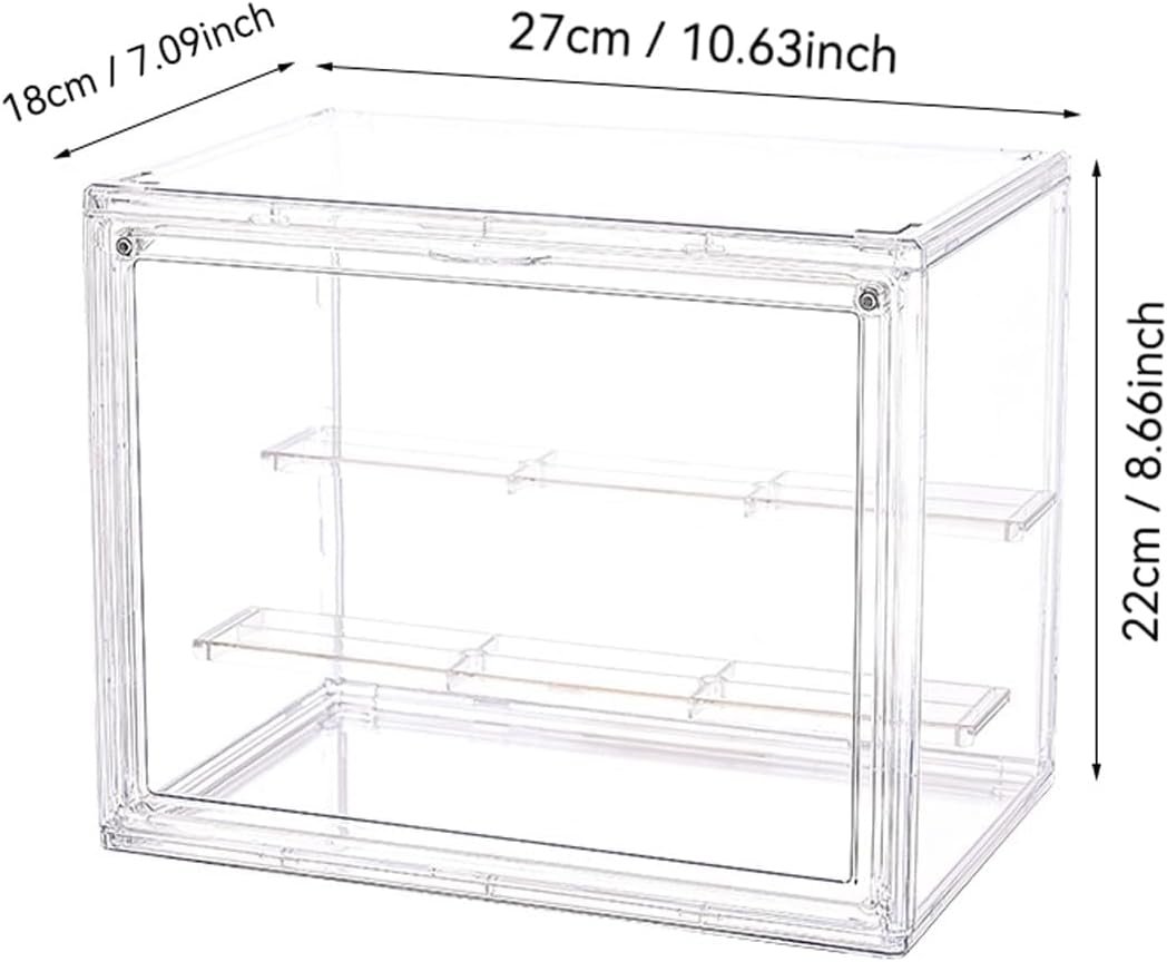 wholesale 3 tiers clear display case with lights, acrylic storage organizers box with magnetic door, acrylic dustproof showcase for collectibles action figure factory & supplier oem odm
