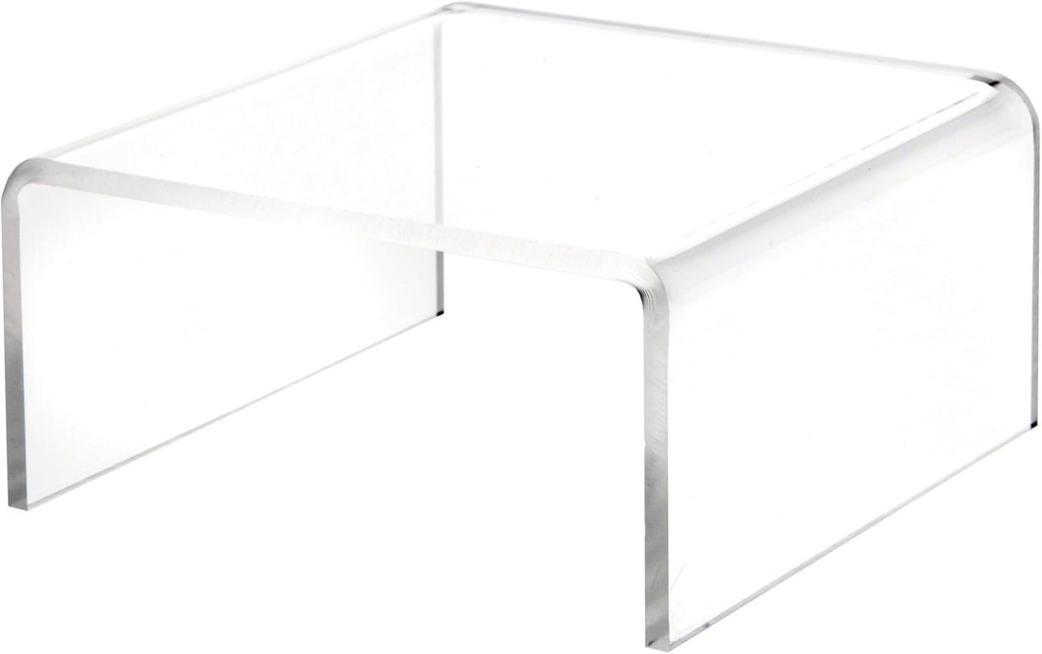 oem odm plymor clear acrylic short square display riser, 2.5