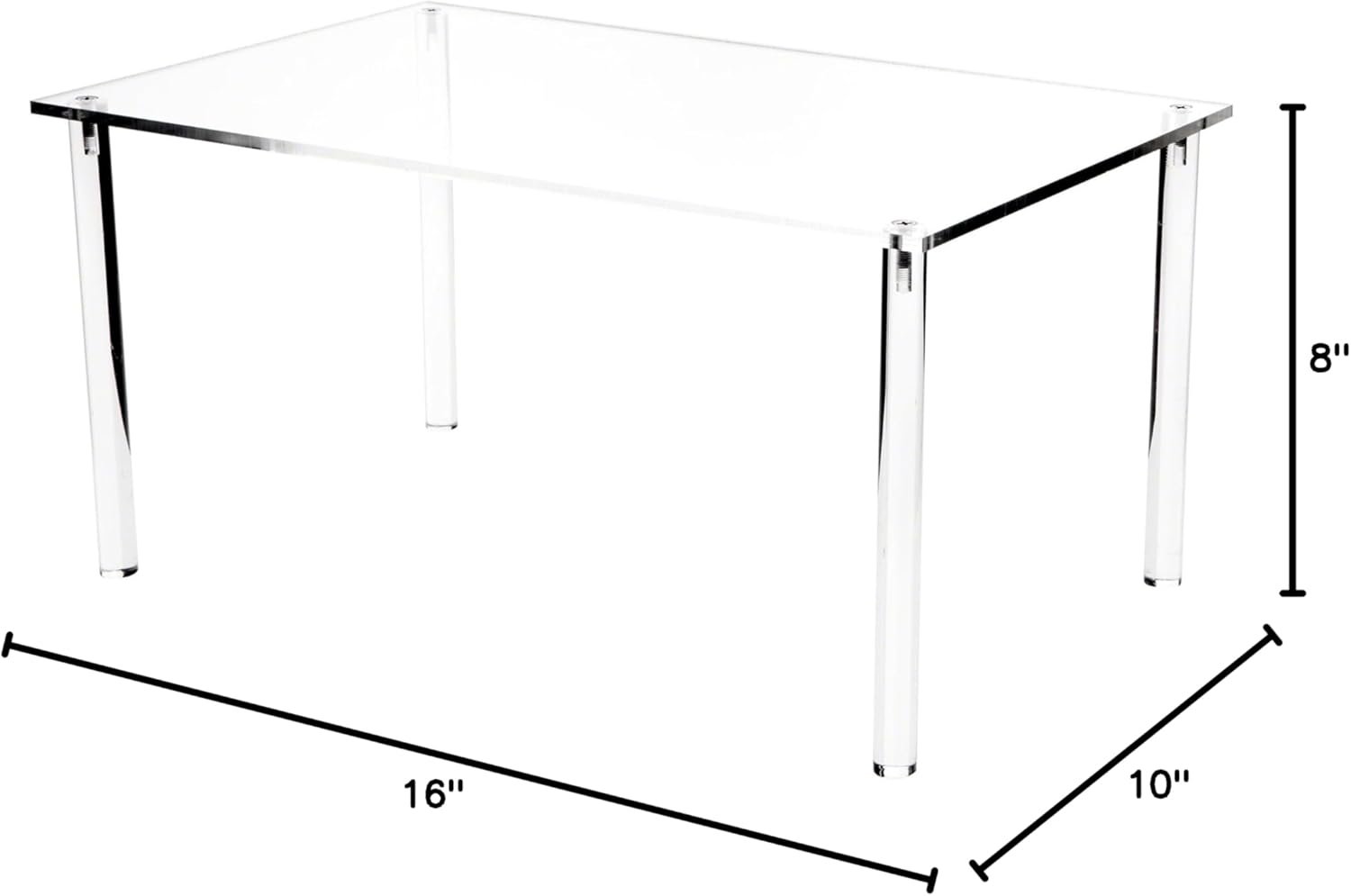 oem odm plymor clear acrylic rectangular 4-leg display riser, 8