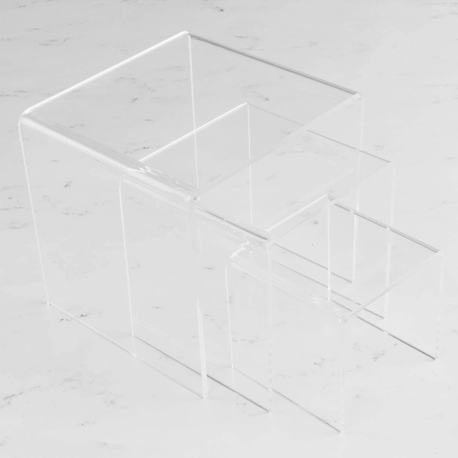 oem odm super z outlet clear acrylic riser set of three (3-inch, 4-inch, 5-inch) factory & wholesale supplier